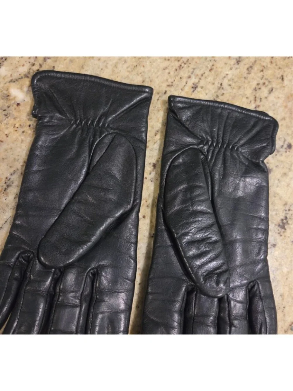Vintage Womens Size S Black Leather Gloves Lined Moto Biker Winter